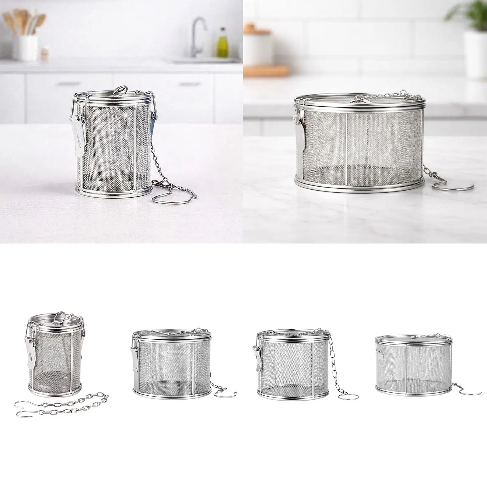 Soup Spice Basket Fine Mesh Stainless Steel Tea Strainer Separation Infuser Filter for Cooking Brewing and Stews
Soup Spice Basket Fine Mesh Stainless Steel Tea Strainer Separation Infuser Filter for Cooking Brewing and Stews