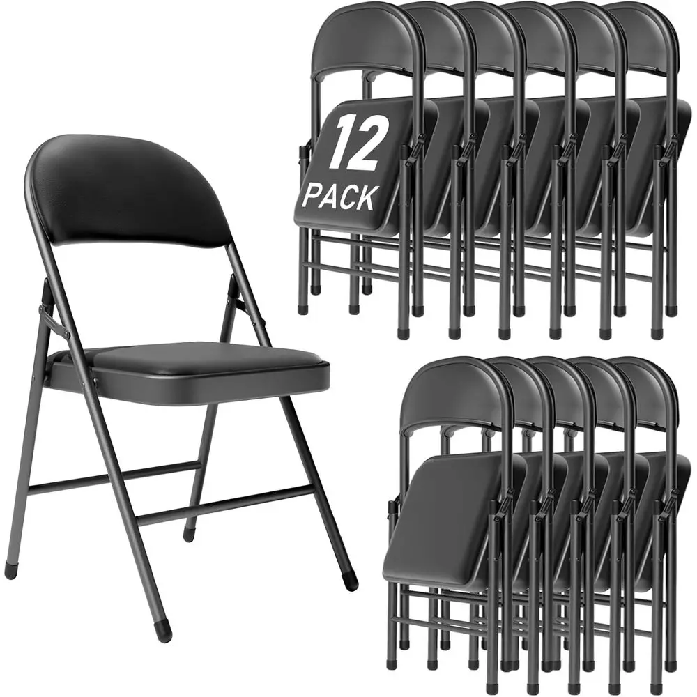Set of 12 Black Heavy-Duty Stackable Chairs with Padded Cushions for Business, Office, Events, Weddings, and Parties
Set of 12 Black Heavy-Duty Stackable Chairs with Padded Cushions for Business, Office, Events, Weddings, and Parties