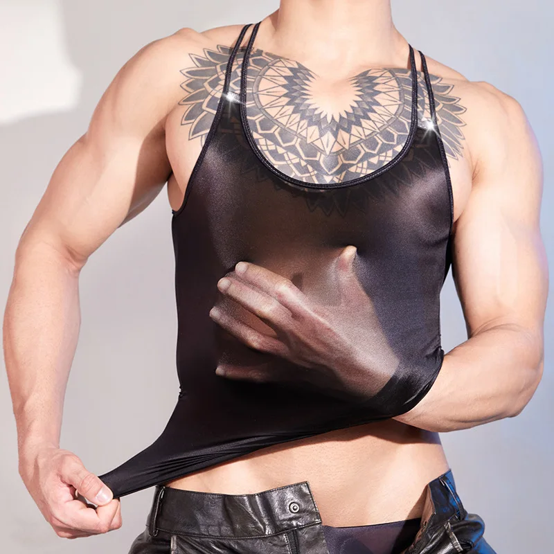 Мужская майка, масляные блестящие прозрачные майки, одежда для ночного клуба, нижнее белье, ультратонкие эластичные прозрачные рубашки для бодибилдинга
Мужская майка, масляные блестящие прозрачные майки, одежда для ночного клуба, нижнее белье, ультратонкие эластичные прозрачные рубашки для бодибилдинга