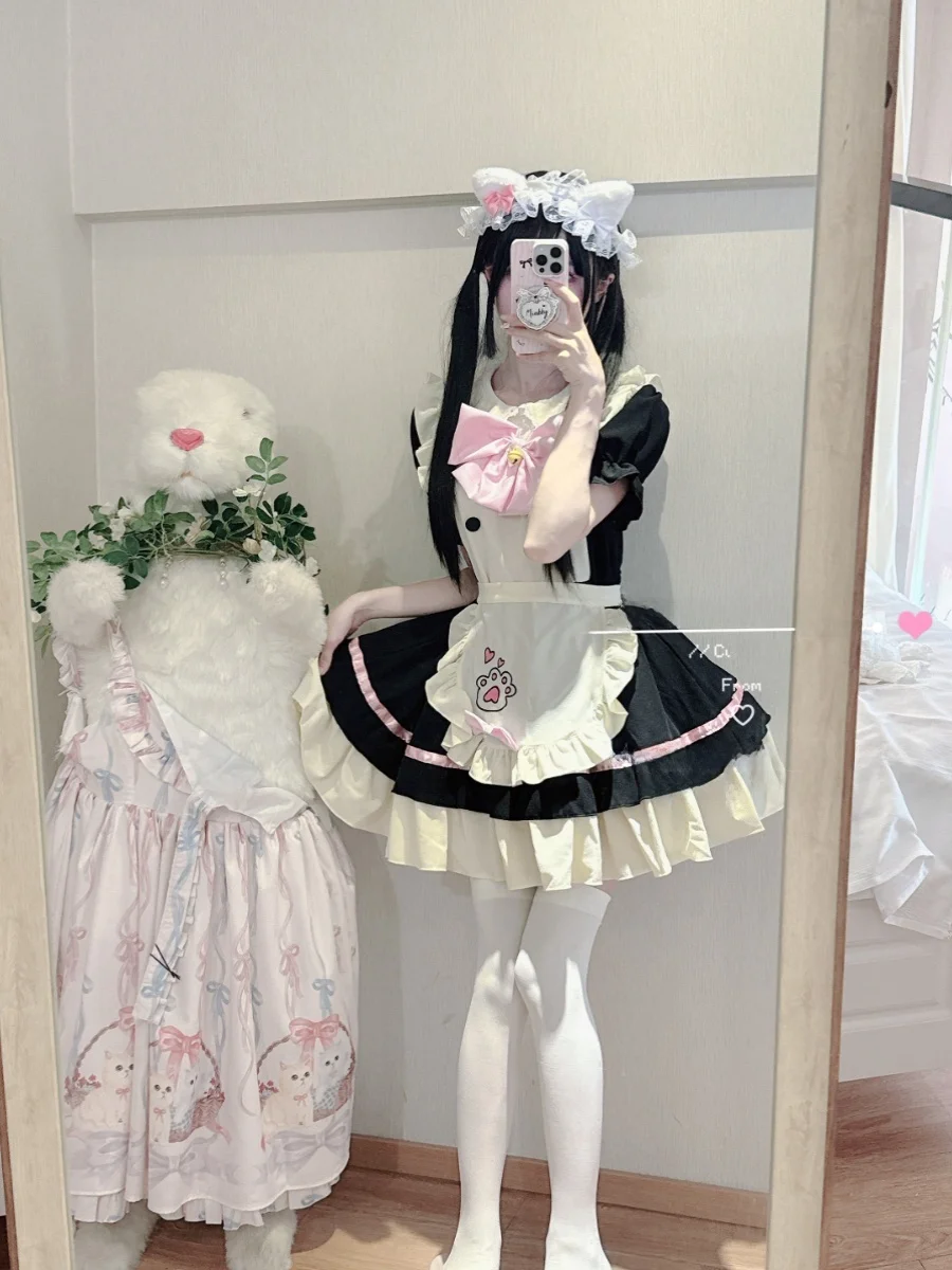 Cute Girl Lolita Dress Bow Knot Maids Uniform Spring Summer Short Sleeve Doll Collar Daily Wear Other Material Lovers
Cute Girl Lolita Dress Bow Knot Maids Uniform Spring Summer Short Sleeve Doll Collar Daily Wear Other Material Lovers