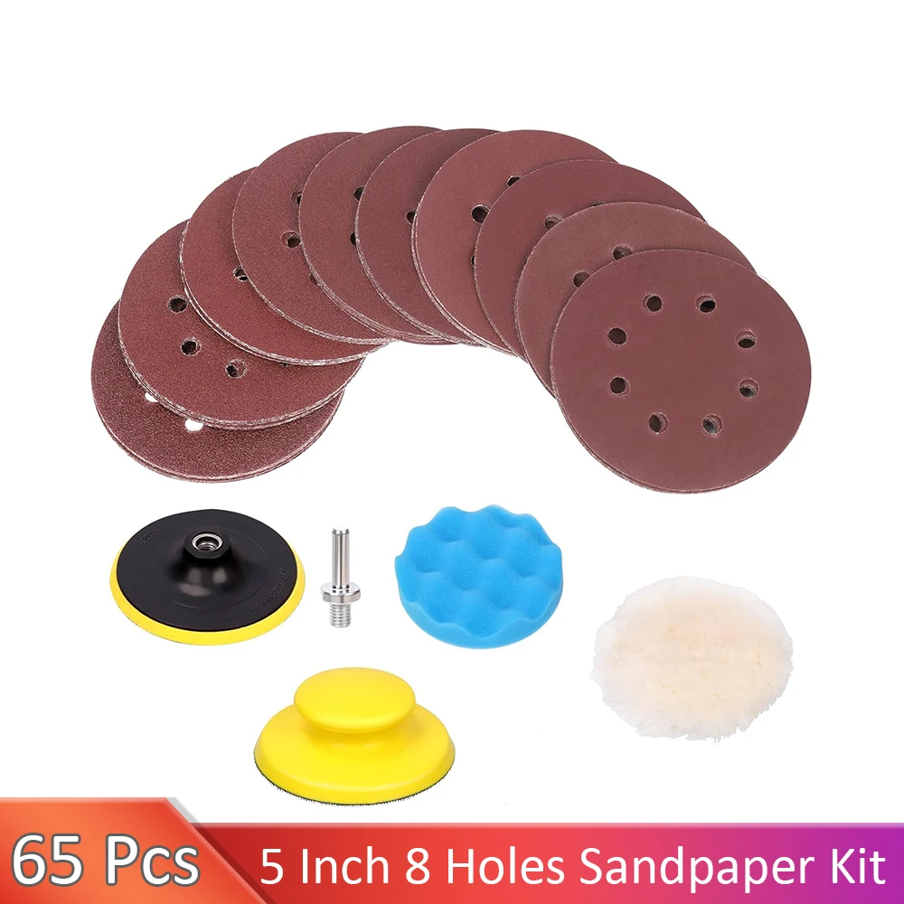 65Pcs 5 Inch Hook and Loop Backing Pad and Round Hand Sanding Block for Wood Metal Jewelry Craft
65Pcs 5 Inch Hook and Loop Backing Pad and Round Hand Sanding Block for Wood Metal Jewelry Craft