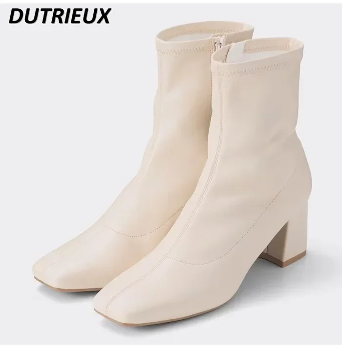 Leather Shoe for Ladies Autumn Women's BootiesSoft Bottom Slimming Longer Japanese Style Sweet Thick Heel Thin Boots Stretch
Leather Shoe for Ladies Autumn Women's BootiesSoft Bottom Slimming Longer Japanese Style Sweet Thick Heel Thin Boots Stretch