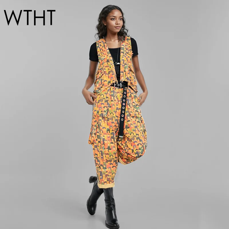 WTHT Vintage Fashion Women's Irregular Print Loose Denim Vest Elastic High Waist Harem Pants Female 2025 Spring 1LS895
WTHT Vintage Fashion Women's Irregular Print Loose Denim Vest Elastic High Waist Harem Pants Female 2025 Spring 1LS895