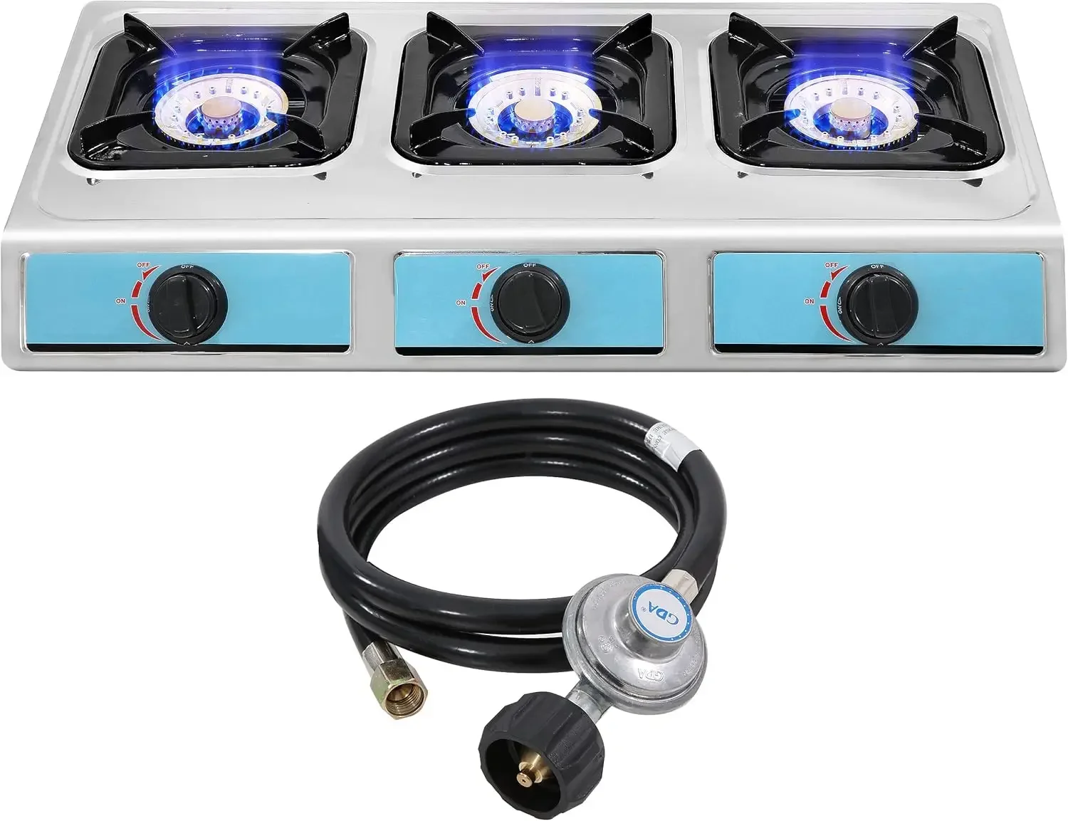 li-Stainless Steel 3 Burner Propane Gas Stove - Auto Ignition, Portable LPG for RV, Apartment, Outdoor
li-Stainless Steel 3 Burner Propane Gas Stove - Auto Ignition, Portable LPG for RV, Apartment, Outdoor