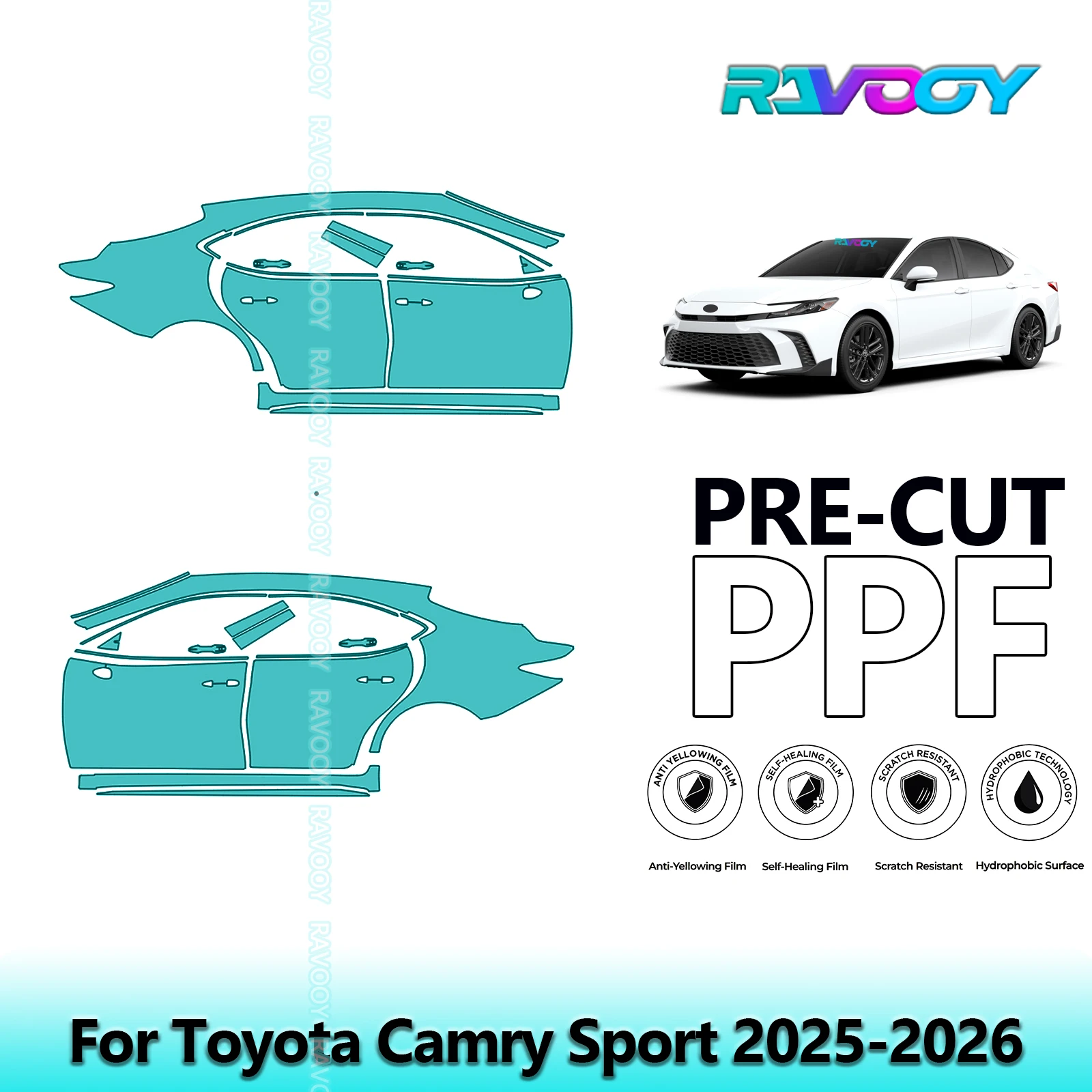 For Toyota Camry Sport 2025-2026 8.5mil Clear Matte Pre-Cut PPF Door & A/B Pillar Kit TPU Paint Protection Film Set
For Toyota Camry Sport 2025-2026 8.5mil Clear Matte Pre-Cut PPF Door & A/B Pillar Kit TPU Paint Protection Film Set