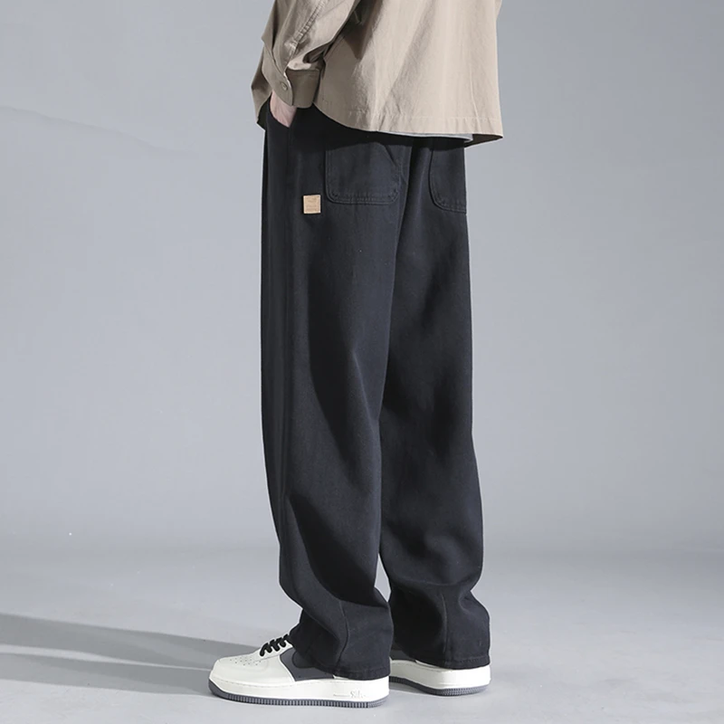 Японские мужские повседневные брюки свободного кроя с прямыми штанинами из хлопка, весенне-осенние, широкие, укороченные, в стиле рабочей одежды
Японские мужские повседневные брюки свободного кроя с прямыми штанинами из хлопка, весенне-осенние, широкие, укороченные, в стиле рабочей одежды
