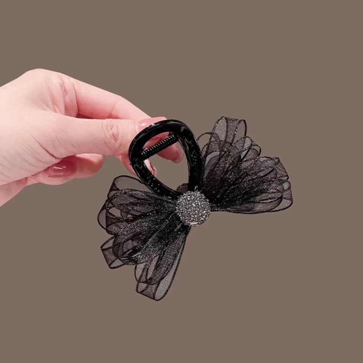 Luxury Mini Black Bow Shark Clip – Crystal Hair Clutch for Low Volume Behind the Head Bun, Stylish Women's Hair Accessory
Luxury Mini Black Bow Shark Clip – Crystal Hair Clutch for Low Volume Behind the Head Bun, Stylish Women's Hair Accessory