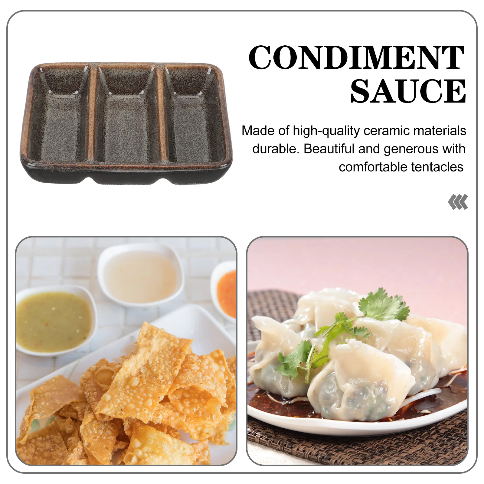 Three-Compartment Porcelain Sauce Dish Creative Design for Hotel Restaurant Family Use Small Ceramic Dipping Bowl Condiment
Three-Compartment Porcelain Sauce Dish Creative Design for Hotel Restaurant Family Use Small Ceramic Dipping Bowl Condiment