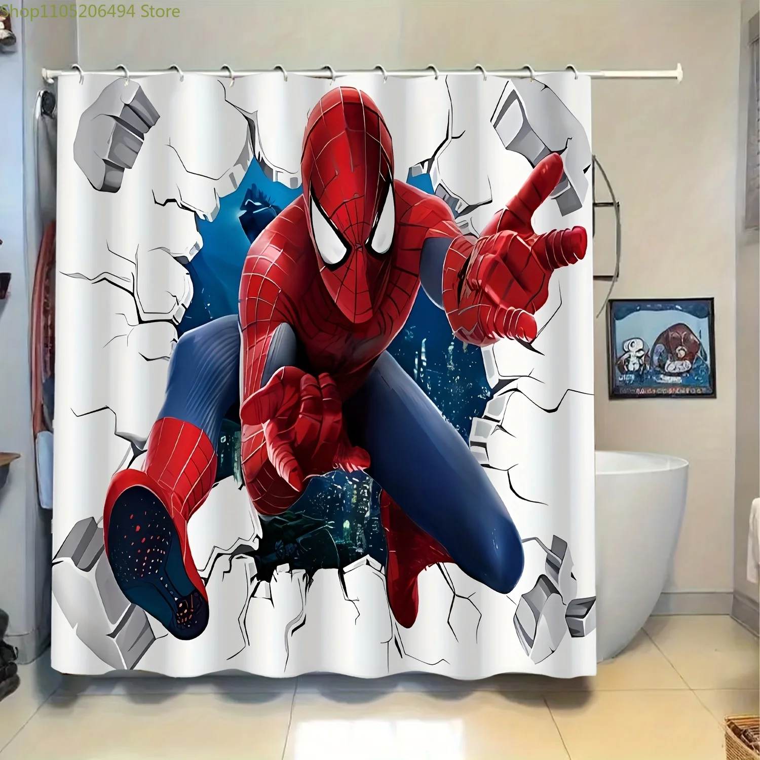 1pc Marvel Pattern Printed Shower Curtain, Privacy Bath Curtain, Holiday Bathroom Decor, Home Partition Curtain with Hooks, Sh
1pc Marvel Pattern Printed Shower Curtain, Privacy Bath Curtain, Holiday Bathroom Decor, Home Partition Curtain with Hooks, Sh