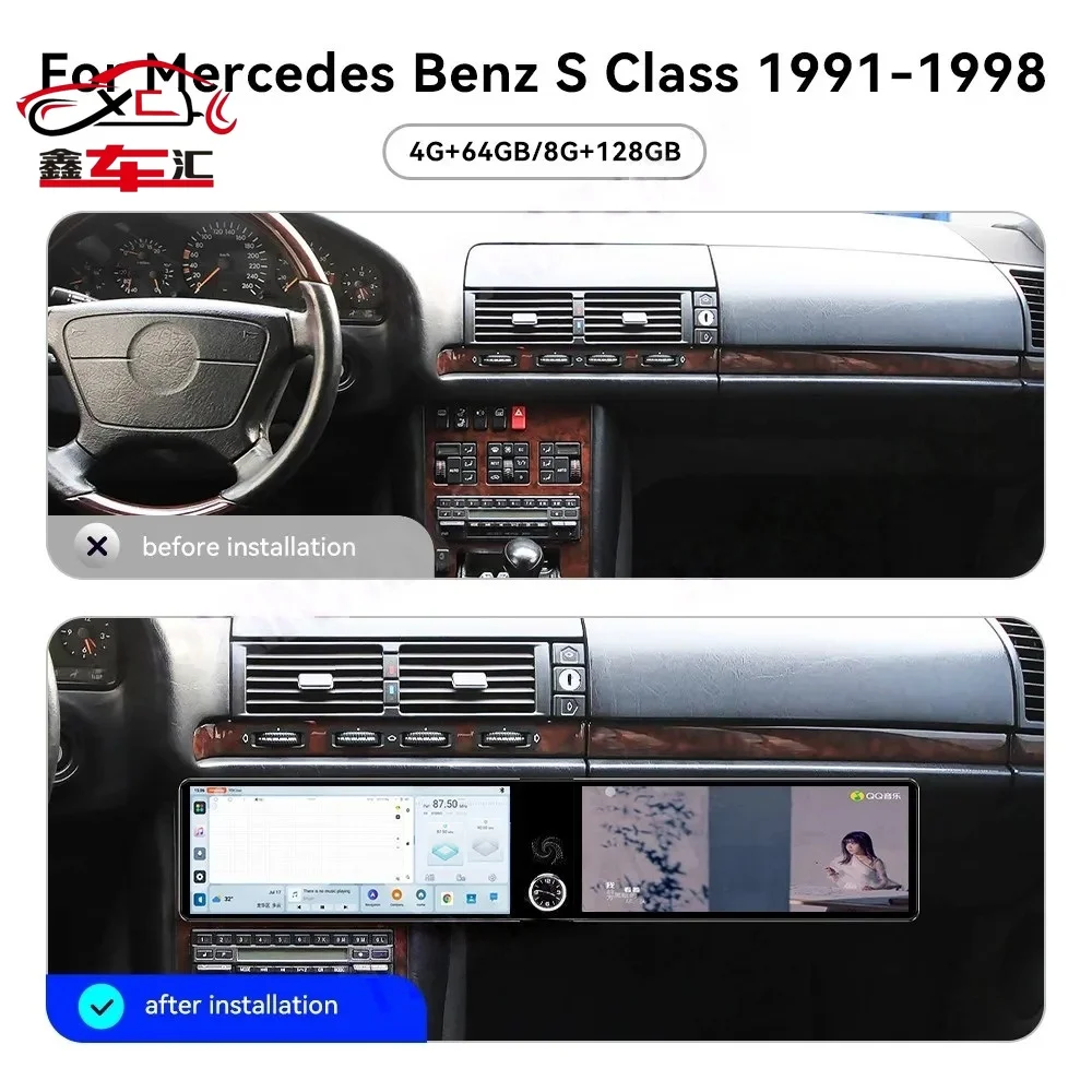 Android Auto Carplay GPS Navigation For Mercedes Benz S Class W140 1991-1998 Car Radio 24.6" Stereo Multimedia Player Head Unit
Android Auto Carplay GPS Navigation For Mercedes Benz S Class W140 1991-1998 Car Radio 24.6" Stereo Multimedia Player Head Unit