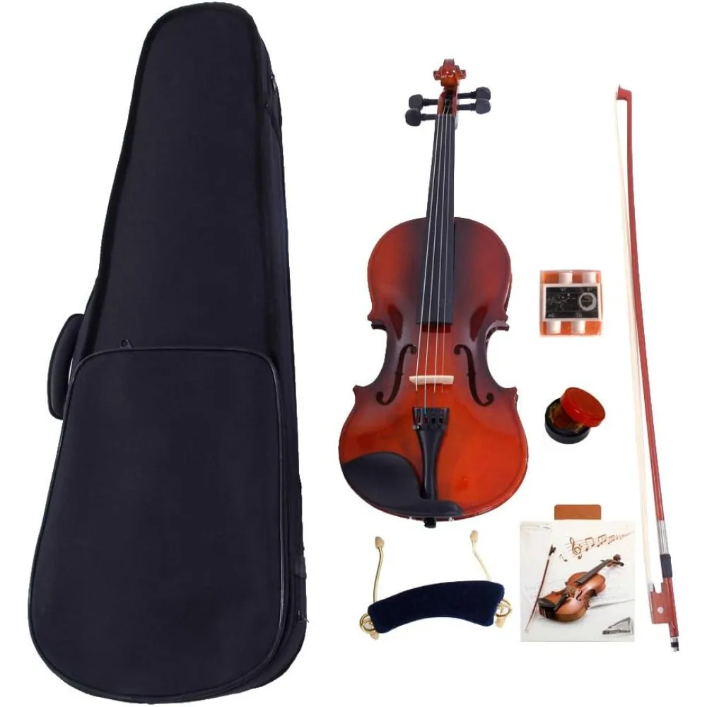 Full Size 4/4 Violin, Natural Solid Wood Satin Acoustic Violins Starter Kit, Tuner Shoulder Rest for Beginners Students Violin
Full Size 4/4 Violin, Natural Solid Wood Satin Acoustic Violins Starter Kit, Tuner Shoulder Rest for Beginners Students Violin
