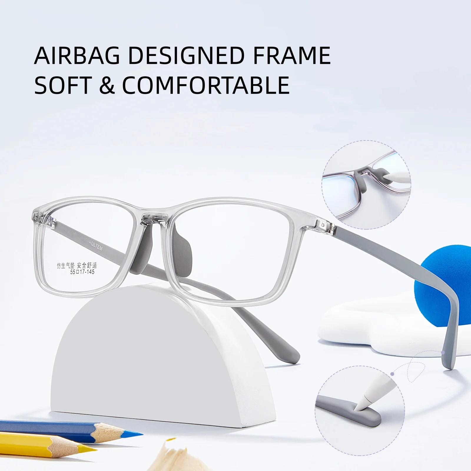 Очки EAGWOO TPE для мужчин, полноободковая оправа, оптические, с мягкой амортизирующей носоупорной подушечкой и легкими дужками, тонкий дизайн
Очки EAGWOO TPE для мужчин, полноободковая оправа, оптические, с мягкой амортизирующей носоупорной подушечкой и легкими дужками, тонкий дизайн