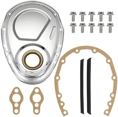 Timing Chain Cover Kit for Chevy SBC 283-400 | Chrome Steel, Gasket & Bolts Included
Timing Chain Cover Kit for Chevy SBC 283-400 | Chrome Steel, Gasket & Bolts Included
