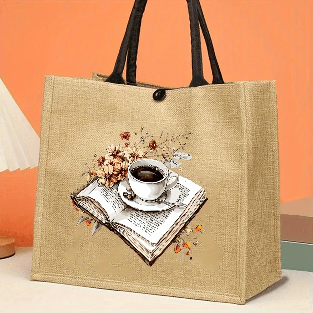 Vintage Coffee Books Printed Jute Tote Bag Durable Reusable Grocery for Shopping Travel Outdoor Adventures Coffee Tote Bag
Vintage Coffee Books Printed Jute Tote Bag Durable Reusable Grocery for Shopping Travel Outdoor Adventures Coffee Tote Bag