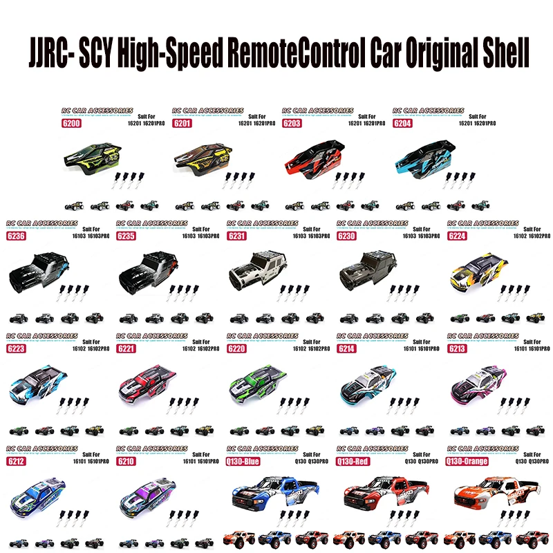 SCY High-Speed RemoteControl Car Original Shell Parts Upgrade FOR 16101/16102/16103/16201 SG116 Pro 1/16 Car Accessories JJRC
SCY High-Speed RemoteControl Car Original Shell Parts Upgrade FOR 16101/16102/16103/16201 SG116 Pro 1/16 Car Accessories JJRC