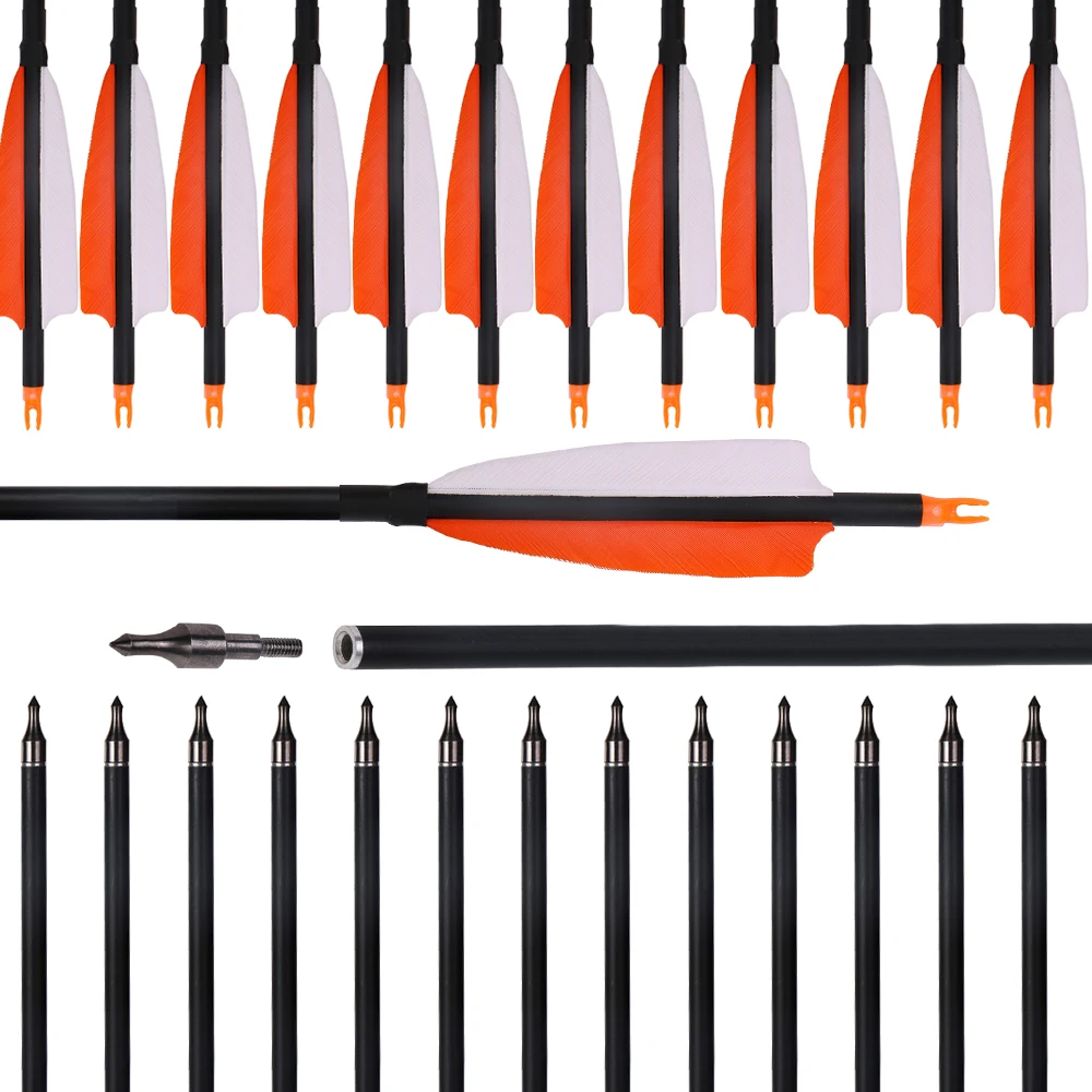 30 Inch Spine 500 Carbon Arrows Turkey Feather for Recurve Bow for Outdoor Shooting Hunting Bow
30 Inch Spine 500 Carbon Arrows Turkey Feather for Recurve Bow for Outdoor Shooting Hunting Bow