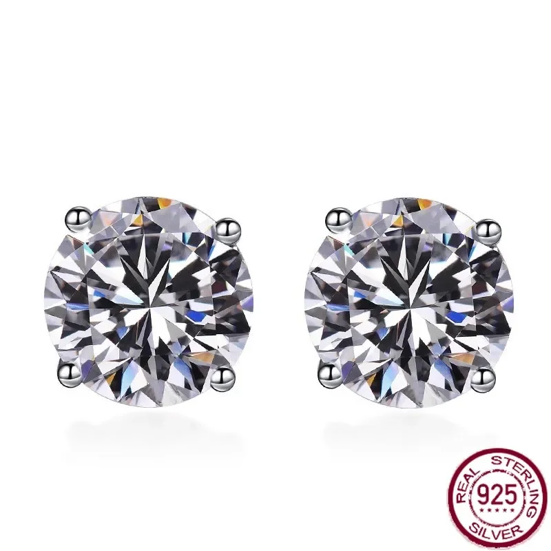 S925 Sterling Silver Female Earrings, Simple and Fashionable Four Claw Mosonite Earrings, Wedding Jewelry Wholesale
S925 Sterling Silver Female Earrings, Simple and Fashionable Four Claw Mosonite Earrings, Wedding Jewelry Wholesale