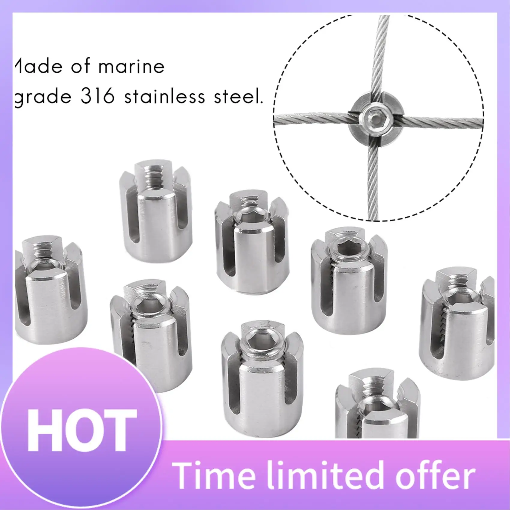 B69C 8 Pcs Stainless Steel Wire Rope Green Wall Trellis Fitting Cross Clip 3Mm Wire
B69C 8 Pcs Stainless Steel Wire Rope Green Wall Trellis Fitting Cross Clip 3Mm Wire