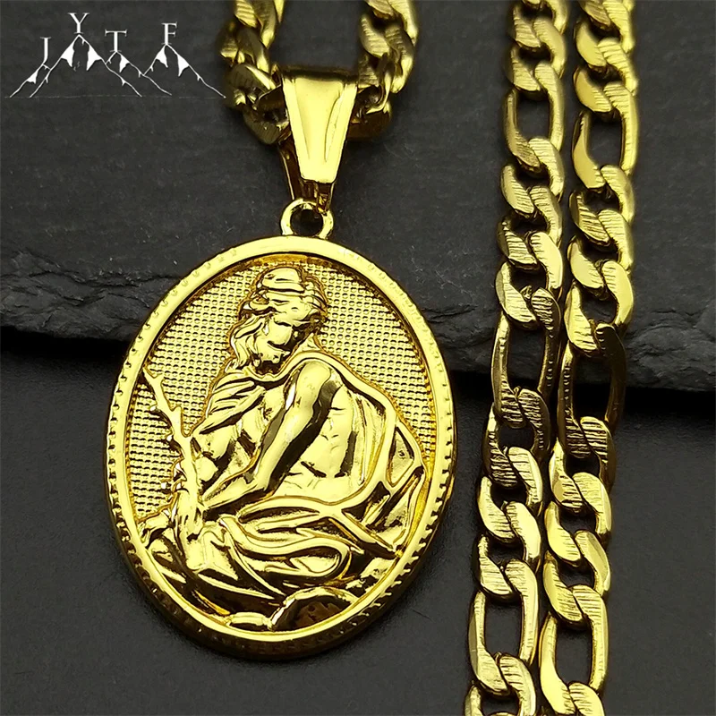 Jesus With Palm Pendant Necklace for Women Men Stainless Steel Christian Gold Color Medal Protection Necklaces Amulet Jewelry
Jesus With Palm Pendant Necklace for Women Men Stainless Steel Christian Gold Color Medal Protection Necklaces Amulet Jewelry