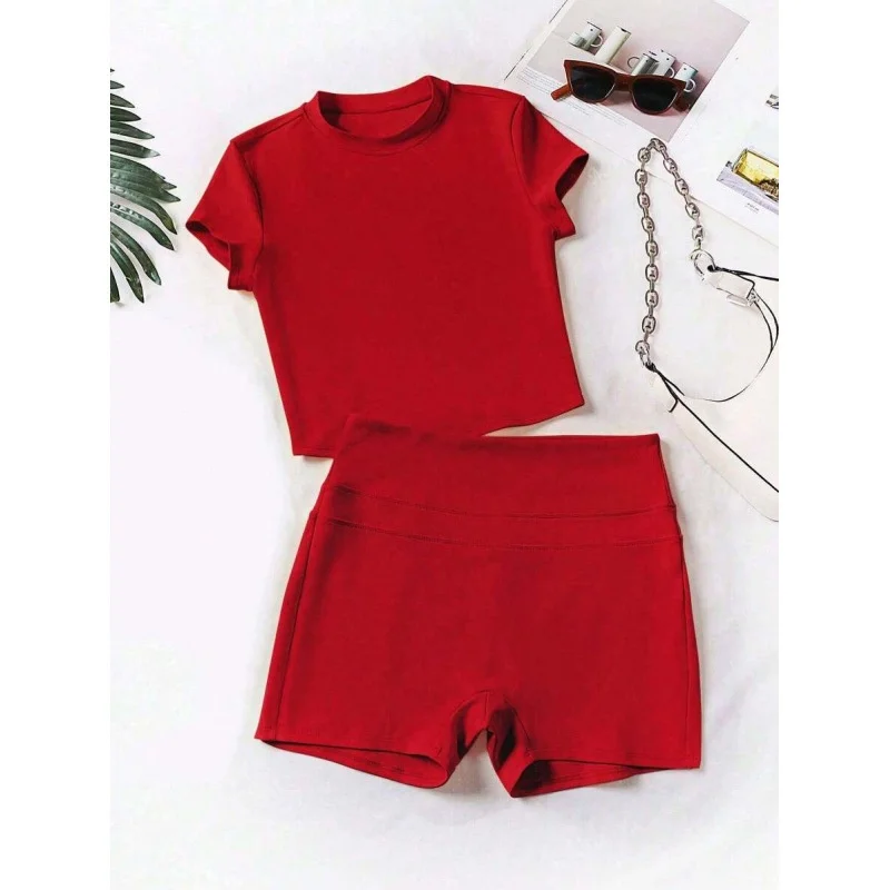 Women's Color Short Sleeve Set Pure Color Spring Fashion Outfit Ladies Short Sleeve Combo No Brand Registered Trademark
Women's Color Short Sleeve Set Pure Color Spring Fashion Outfit Ladies Short Sleeve Combo No Brand Registered Trademark