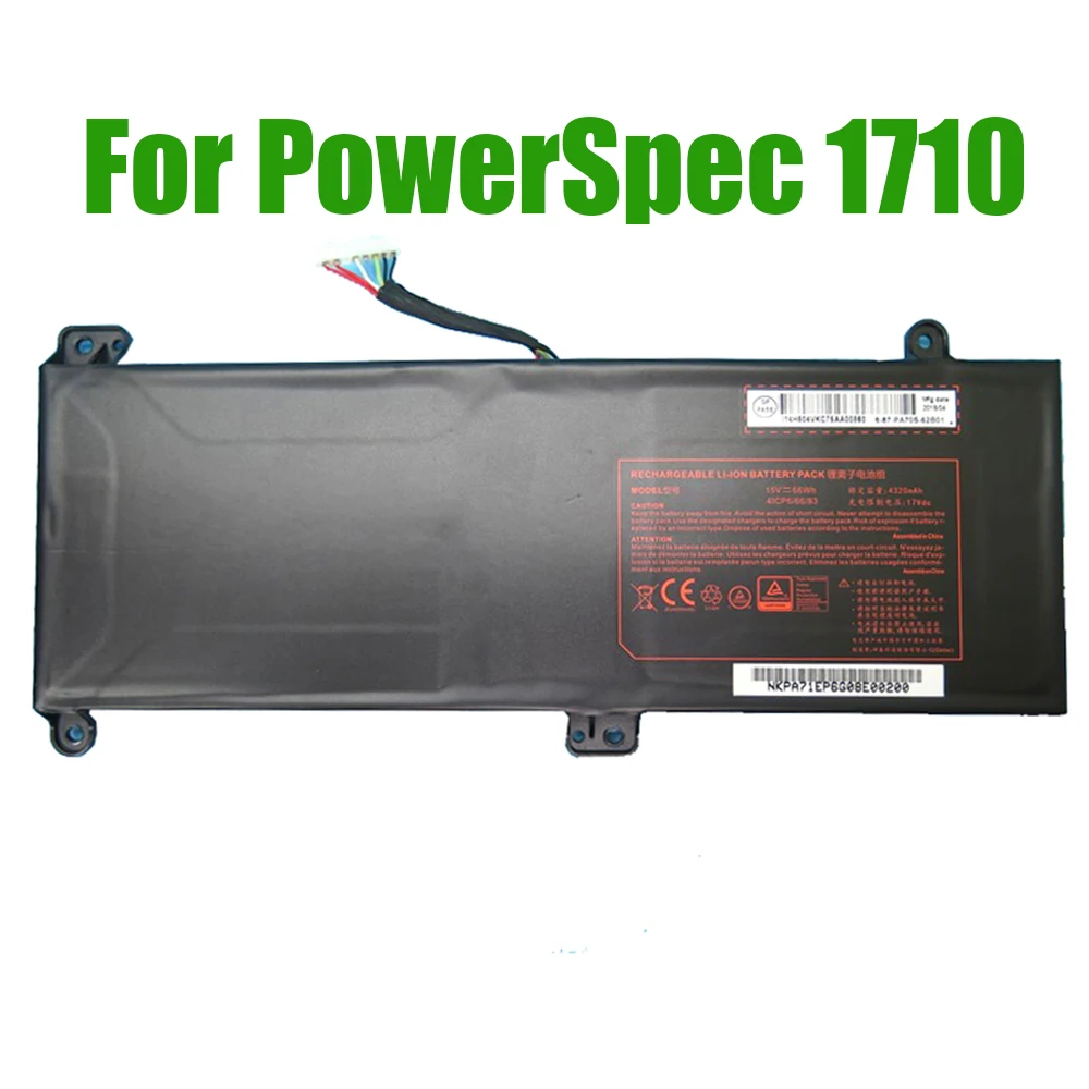 Аккумулятор для ноутбука 15 В для PowerSpec 1710, 66 Втч, 4320 мАч, новый аккумулятор
Аккумулятор для ноутбука 15 В для PowerSpec 1710, 66 Втч, 4320 мАч, новый аккумулятор