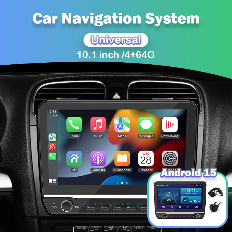 Universal 4+64G 2 Din Car Stereo GPS Navigation 10.1 Inch with Carplay Android Auto 720P Camera Bluetooth Wifi Mirror Link SWC
Universal 4+64G 2 Din Car Stereo GPS Navigation 10.1 Inch with Carplay Android Auto 720P Camera Bluetooth Wifi Mirror Link SWC