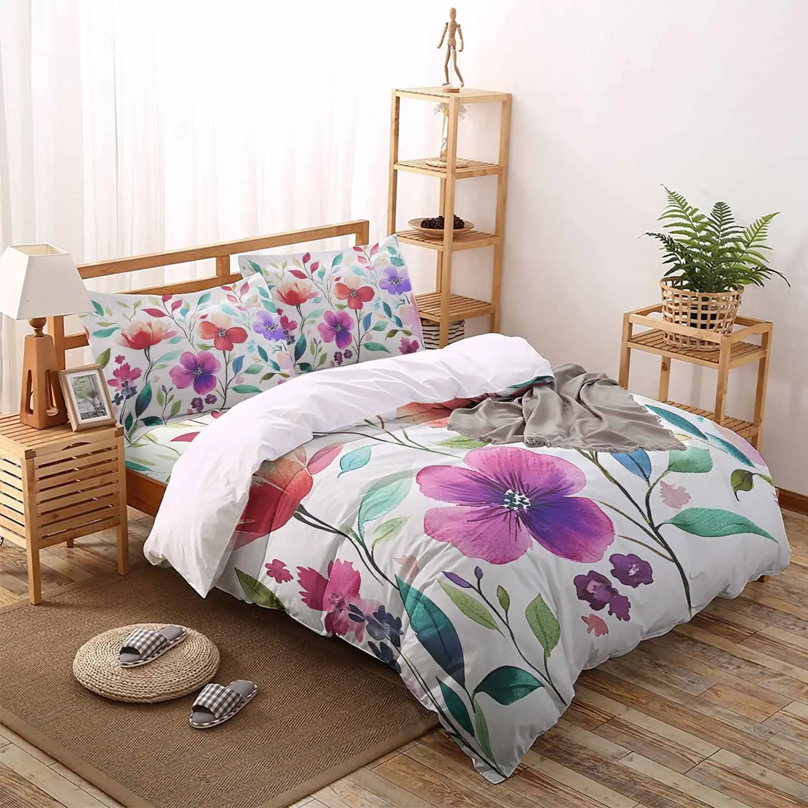 Watercolor Colorful Flower Comfortable Household Goods Bedroom Bed Luxury Duvet Cover 2/3/4 Pieces
Watercolor Colorful Flower Comfortable Household Goods Bedroom Bed Luxury Duvet Cover 2/3/4 Pieces