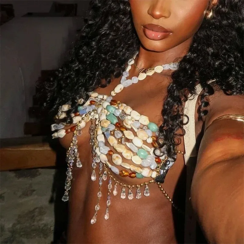 Hand Made Acrylic Beaded Suspender Hollow Tassel Elegant Pearl Body Chain Bra Bikini Lingerie Trendy Underwear Jewelry Festival
Hand Made Acrylic Beaded Suspender Hollow Tassel Elegant Pearl Body Chain Bra Bikini Lingerie Trendy Underwear Jewelry Festival