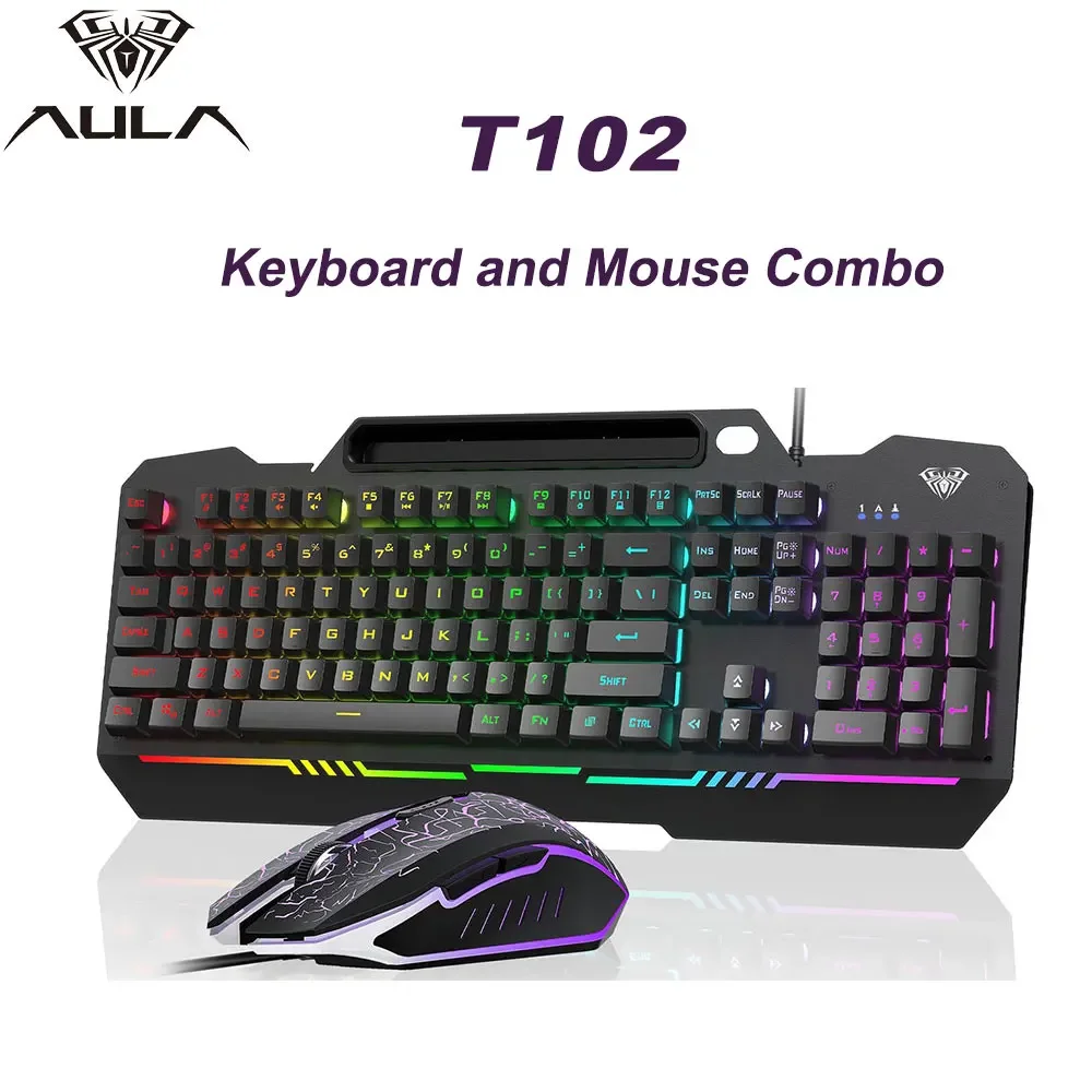 AULA New T102 104 Keys Gaming Keyboard and Mouse Combo with RGB Backlit All-Metal Panel USB Wired Keyboard for MAC Xbox PC Gamer
AULA New T102 104 Keys Gaming Keyboard and Mouse Combo with RGB Backlit All-Metal Panel USB Wired Keyboard for MAC Xbox PC Gamer