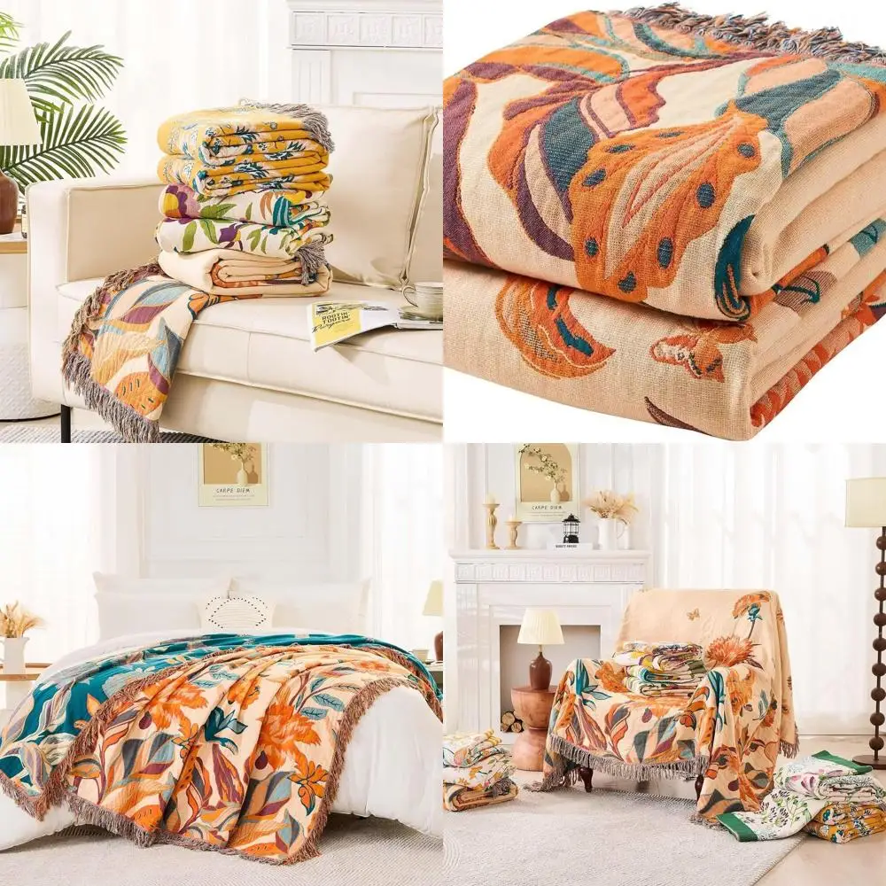 Cotton Bohemian Quilt, 80 x 90 Floral Print, Reversible Rustic Throw for All Seasons
Cotton Bohemian Quilt, 80 x 90 Floral Print, Reversible Rustic Throw for All Seasons