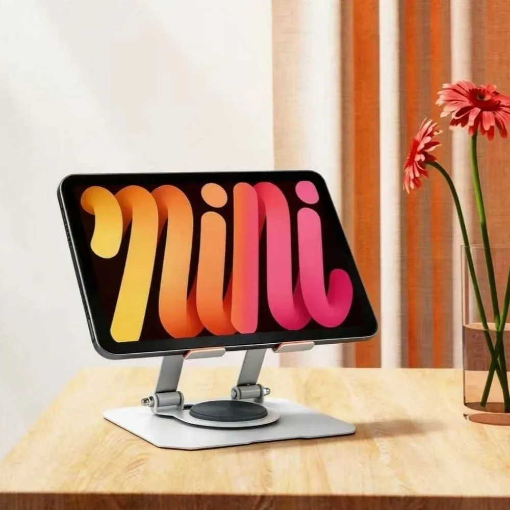Sturdy Foldable Tablet Stand 360° Rotating Carbon Steel Cellphone Holder Height-Adjustable Metal Holder Tablet Riser Desktop Use
Sturdy Foldable Tablet Stand 360° Rotating Carbon Steel Cellphone Holder Height-Adjustable Metal Holder Tablet Riser Desktop Use