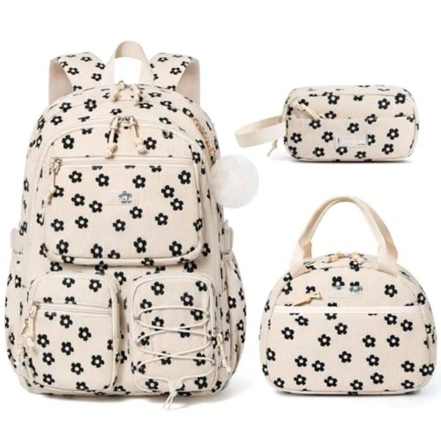 School Backpack for Girls Boys - 3PCS Corduroy Backpack Set with Lunch Box and Pencil Pouch Lightweight Teen Girls School Bag L
School Backpack for Girls Boys - 3PCS Corduroy Backpack Set with Lunch Box and Pencil Pouch Lightweight Teen Girls School Bag L