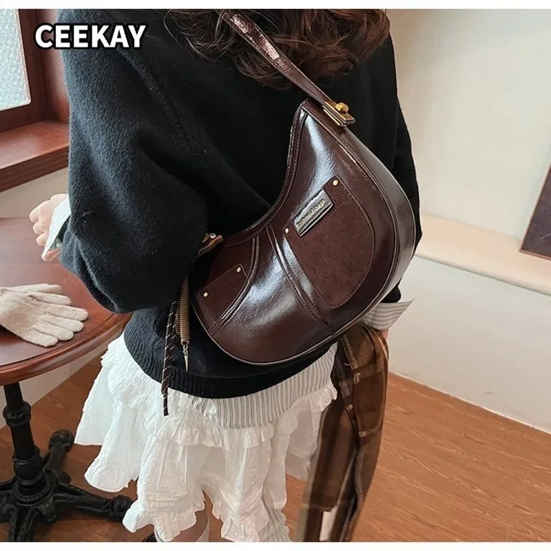 CEEKAY Women's Crossbody Bag Dark Brown PU Leather Half Moon Shoulder Handbag Decorative Pendant Zipper Daily Casual Style
CEEKAY Women's Crossbody Bag Dark Brown PU Leather Half Moon Shoulder Handbag Decorative Pendant Zipper Daily Casual Style