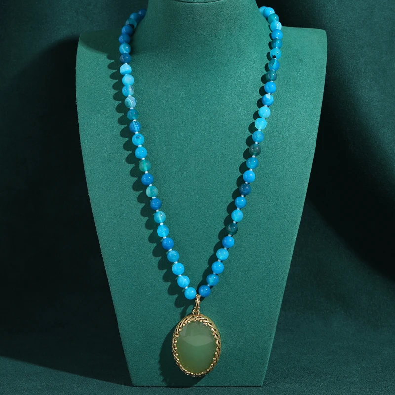 Vintage Blue Beads Necklace Jewelry Oval Green Glaze Pendant Woman Elegant Luxury Quality Fashion Designer Gift Daily 2026 New
Vintage Blue Beads Necklace Jewelry Oval Green Glaze Pendant Woman Elegant Luxury Quality Fashion Designer Gift Daily 2026 New