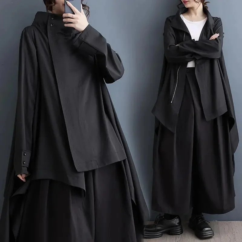 Женский осенний наряд, новый воротник-стойка, универсальная рубашка средней длины нестандартной формы, модная верхняя куртка-фрак w1437
Женский осенний наряд, новый воротник-стойка, универсальная рубашка средней длины нестандартной формы, модная верхняя куртка-фрак w1437