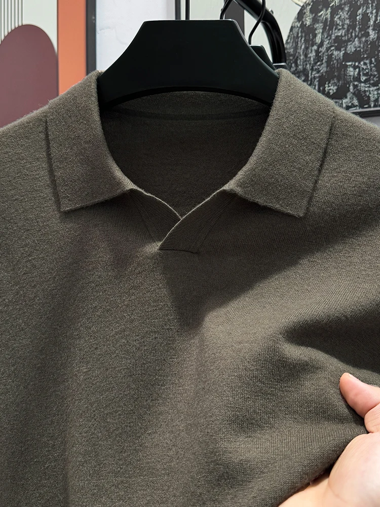 Soft Hand Feel 00 Pure Wool Men's irt Autumn Winter Warm cher Collar V-ne Base irt Knitwear Faionable
Soft Hand Feel 00 Pure Wool Men's irt Autumn Winter Warm cher Collar V-ne Base irt Knitwear Faionable