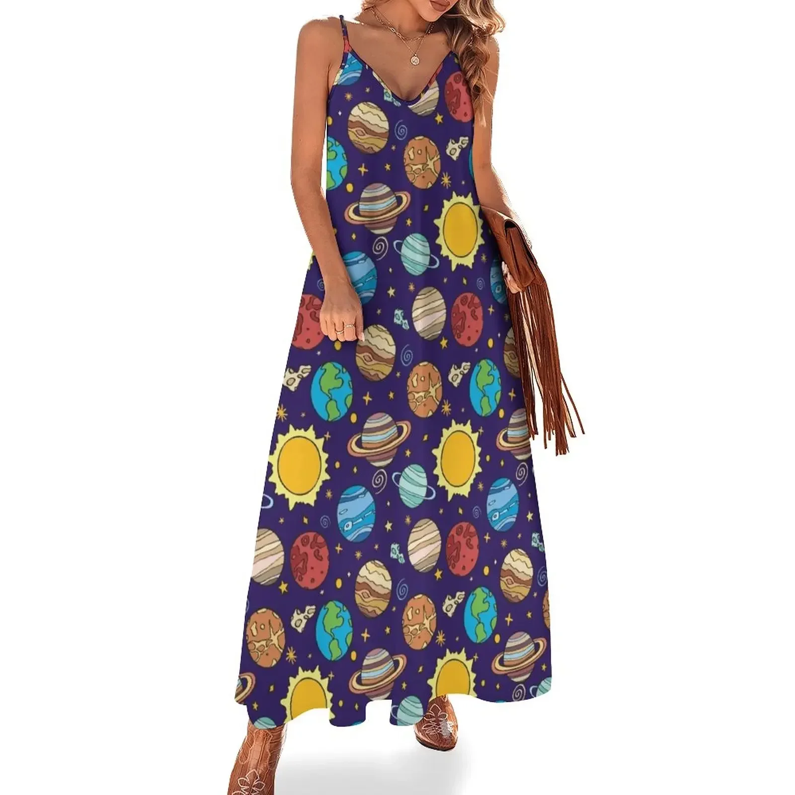 Solar system Sleeveless Dress Women's summer dresses Long veiled dresses Dress
Solar system Sleeveless Dress Women's summer dresses Long veiled dresses Dress