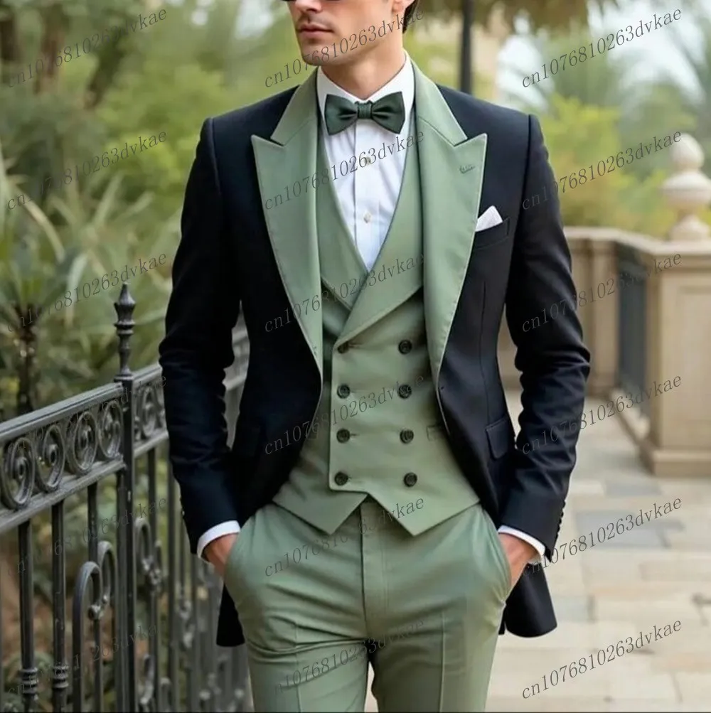 New Mint Green And Black Formal Business Men Suit Groom Groomsman Wedding Party Prom Male Tuxedos 3 Piece Set Blazer Vest Pants
New Mint Green And Black Formal Business Men Suit Groom Groomsman Wedding Party Prom Male Tuxedos 3 Piece Set Blazer Vest Pants