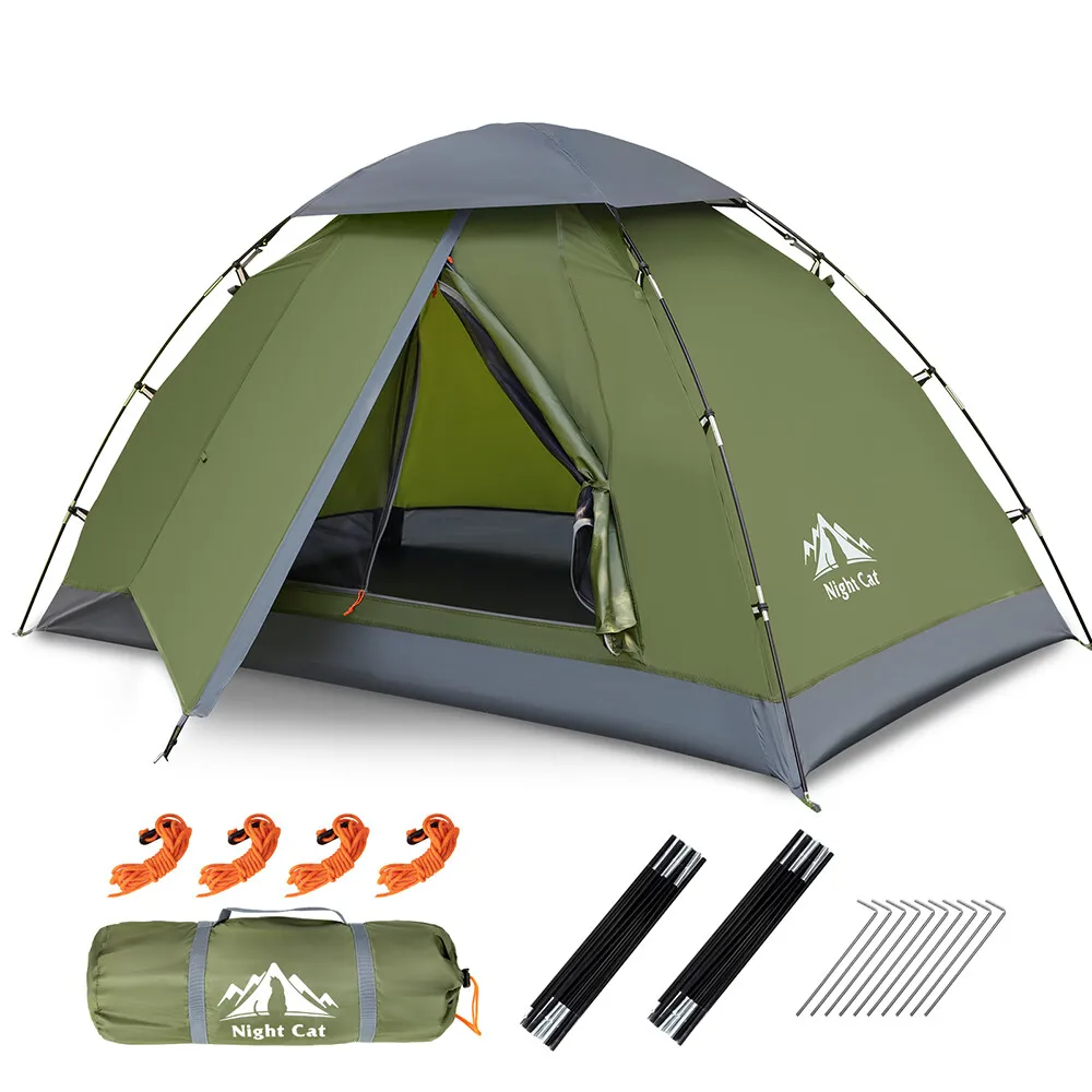 Night Cat Upgraded Backpacking Tents 1- 2 Persons Easy Clip Setup Camping Tent Adults Heavy Rainproof Compact Lightweight
Night Cat Upgraded Backpacking Tents 1- 2 Persons Easy Clip Setup Camping Tent Adults Heavy Rainproof Compact Lightweight