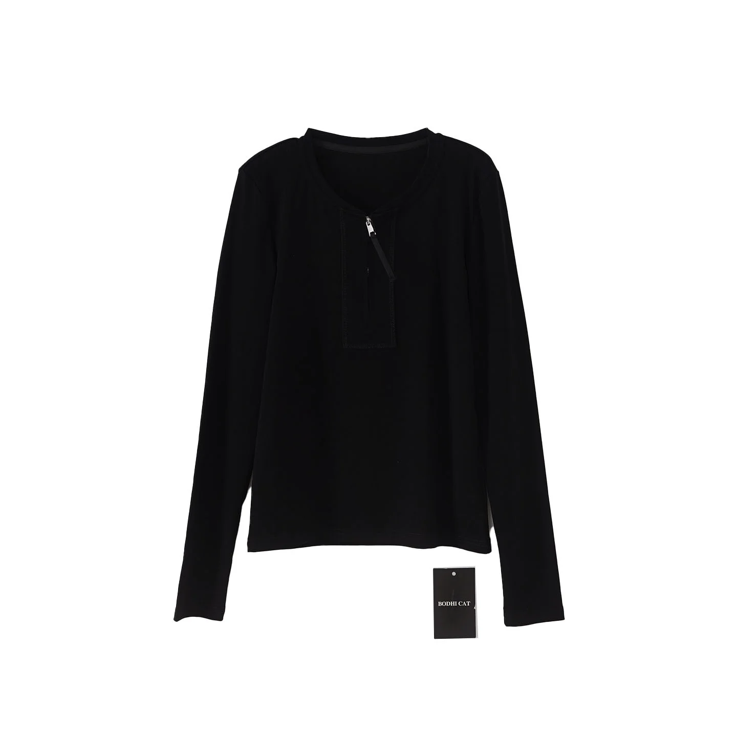 Классическая черно-белая женская футболка с молнией и круглым вырезом, длинным рукавом, повседневный универсальный хлопковый топ от бренда Bodhl
Классическая черно-белая женская футболка с молнией и круглым вырезом, длинным рукавом, повседневный универсальный хлопковый топ от бренда Bodhl