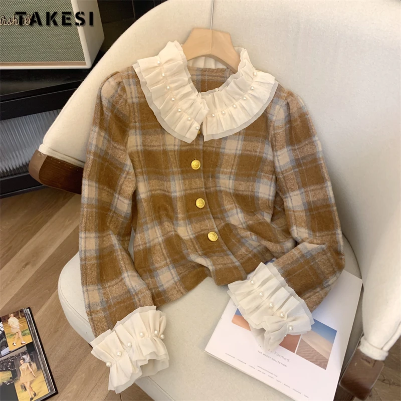2023 Winter Vintage Casual Long Sleeve Turn-down Collar Plaid Patchwork Shirts For Women Classic Sweet Style Blouse Basics Top
2023 Winter Vintage Casual Long Sleeve Turn-down Collar Plaid Patchwork Shirts For Women Classic Sweet Style Blouse Basics Top