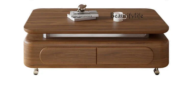 New walnut medium-ancient style solid wood coffee table simple modern small apartment living room designer high-end
New walnut medium-ancient style solid wood coffee table simple modern small apartment living room designer high-end