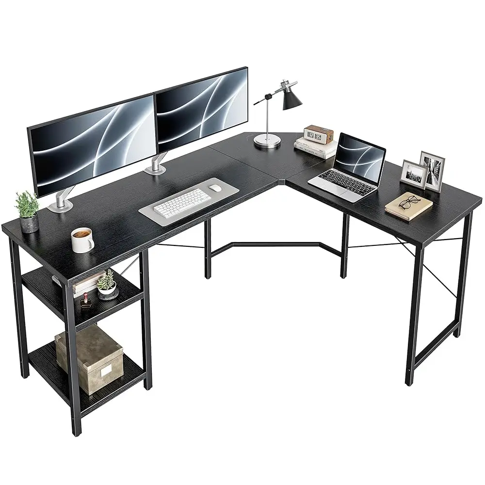 L Shaped Desk, 59.1 H Reversible Corner Desk With Storage Shelves, Home Office Desk For Writing Gaming Study, Black
L Shaped Desk, 59.1 H Reversible Corner Desk With Storage Shelves, Home Office Desk For Writing Gaming Study, Black
