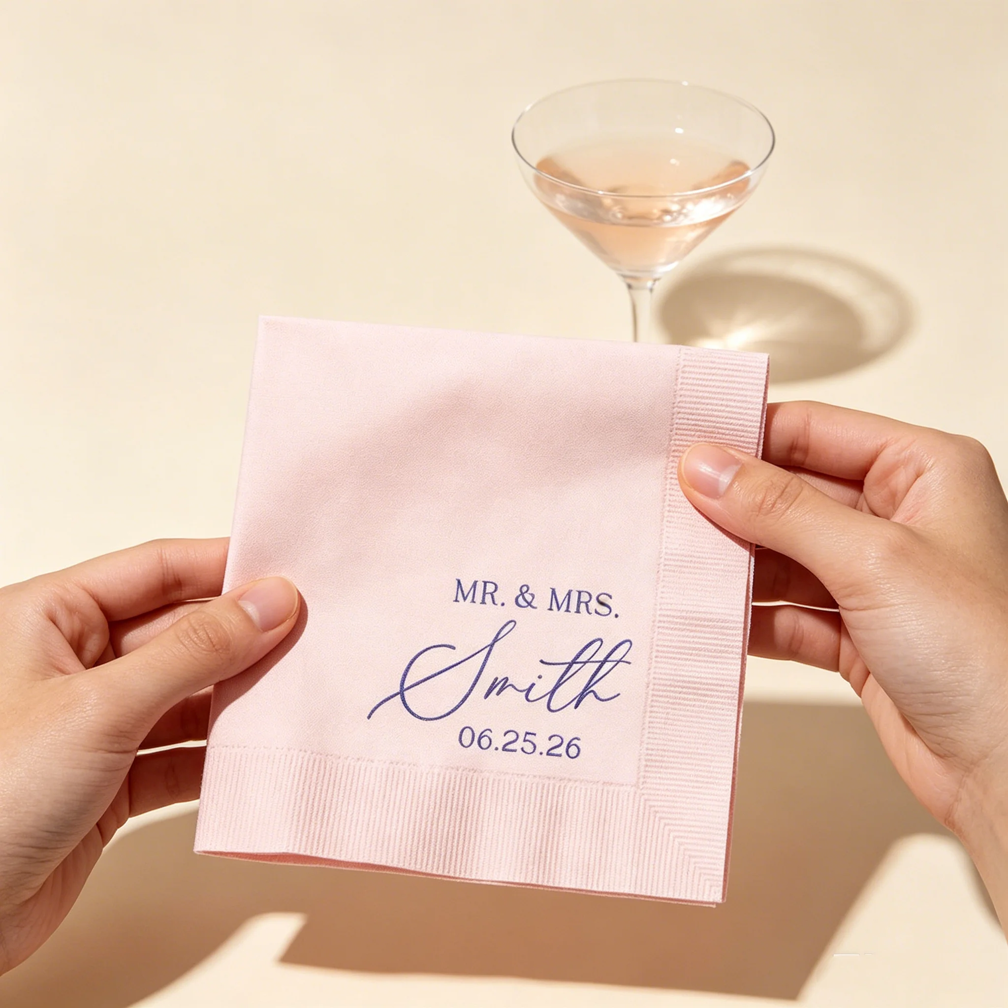 50pcs Custom Minimalist Wedding Napkins, Mr. & Mrs. Printed Disposable Cocktail Napkins with Personalized Last Name & Date, Mult
50pcs Custom Minimalist Wedding Napkins, Mr. & Mrs. Printed Disposable Cocktail Napkins with Personalized Last Name & Date, Mult