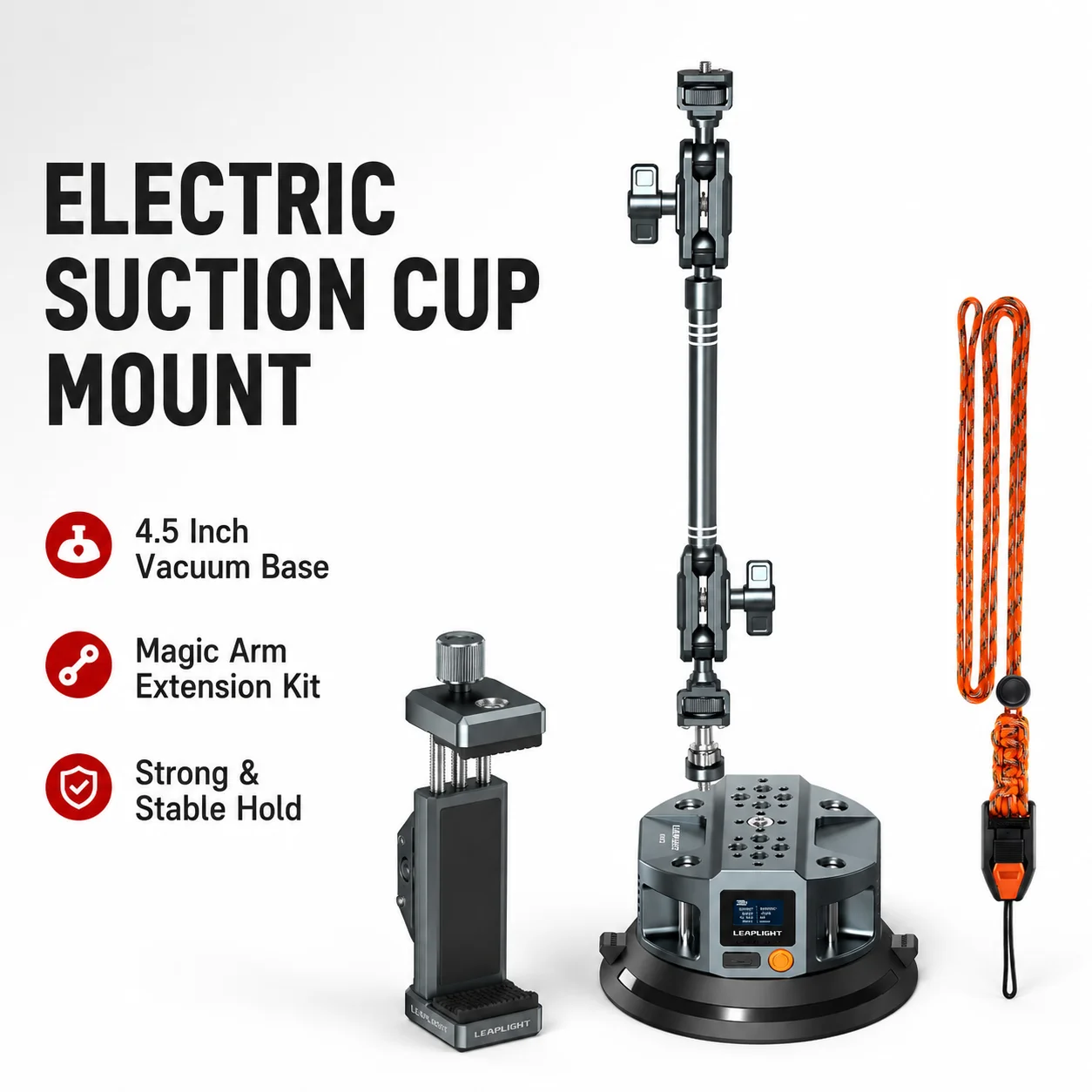4.5 Inch Electric Vacuum Suction Cup Mount with Magic Arm for Phone Camera Action Camera Car Window Vlog Shooting
4.5 Inch Electric Vacuum Suction Cup Mount with Magic Arm for Phone Camera Action Camera Car Window Vlog Shooting