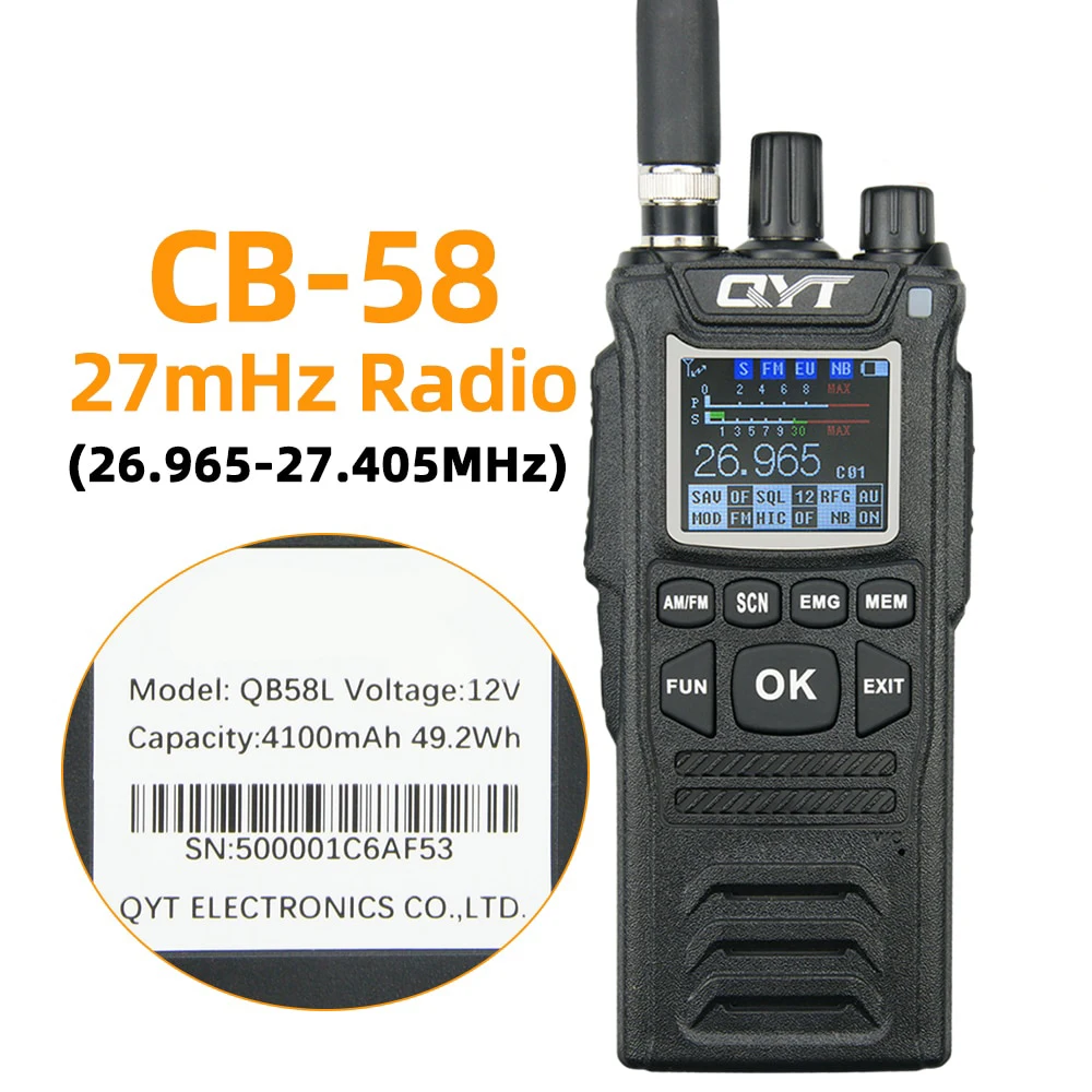 CB Radio HF 27MHz 20km 50km Long Range Walkie Talkie 4W Professional Standard Handheld 40 Channel 2-way Radio Wokie-tokie AM FM
CB Radio HF 27MHz 20km 50km Long Range Walkie Talkie 4W Professional Standard Handheld 40 Channel 2-way Radio Wokie-tokie AM FM