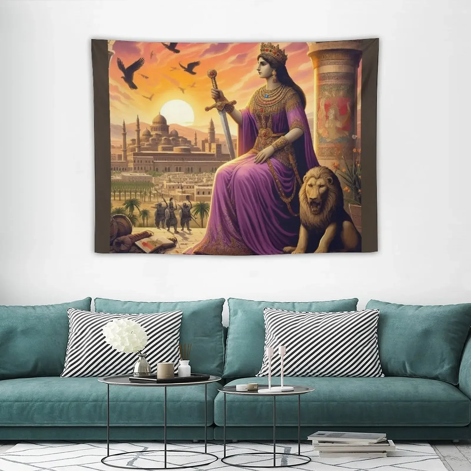An painting depicting Queen Zenobia, Queen of the East Tapestry House Decorations Wall Decorations Tapestry
An painting depicting Queen Zenobia, Queen of the East Tapestry House Decorations Wall Decorations Tapestry
