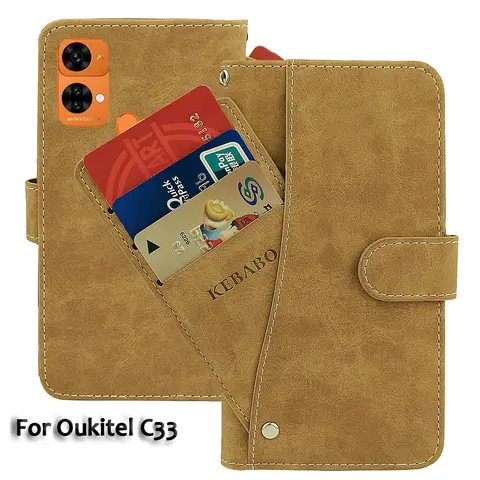 Vintage Leather Wallet Oukitel C12 C17 C18 C19 C21 C22 C23 C31 C32 C33 WP32 WP38 Pro Case Luxury Cover Phone Cases Bags