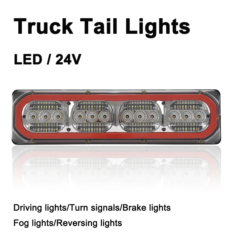 2pcs Universal 24V LED Truck Rear Tail Light Strobe Warning Light with Flowing Turn Signal And Reversing Warning for Vehicles
2pcs Universal 24V LED Truck Rear Tail Light Strobe Warning Light with Flowing Turn Signal And Reversing Warning for Vehicles