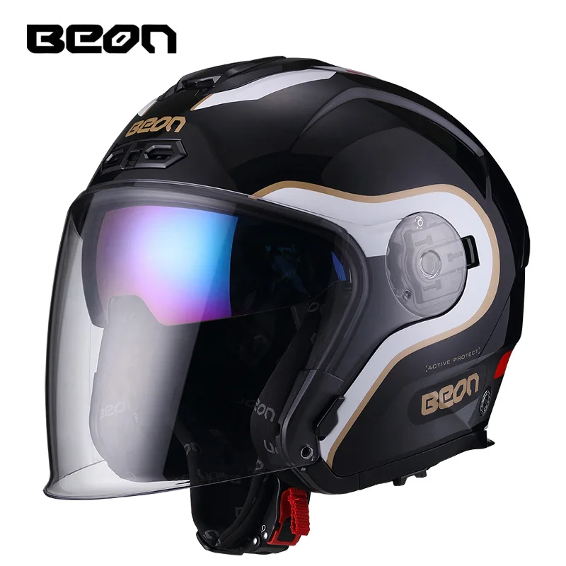 BEON B203 Open Face Dual Lens Visor 3/4 Vintage Helmet Scooter Motorbike Motorcycle Retro Unisex Helmets ECE
BEON B203 Open Face Dual Lens Visor 3/4 Vintage Helmet Scooter Motorbike Motorcycle Retro Unisex Helmets ECE